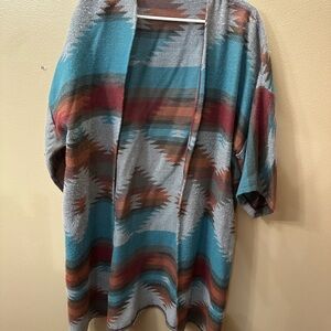 Multicolor Open Front Cardigan